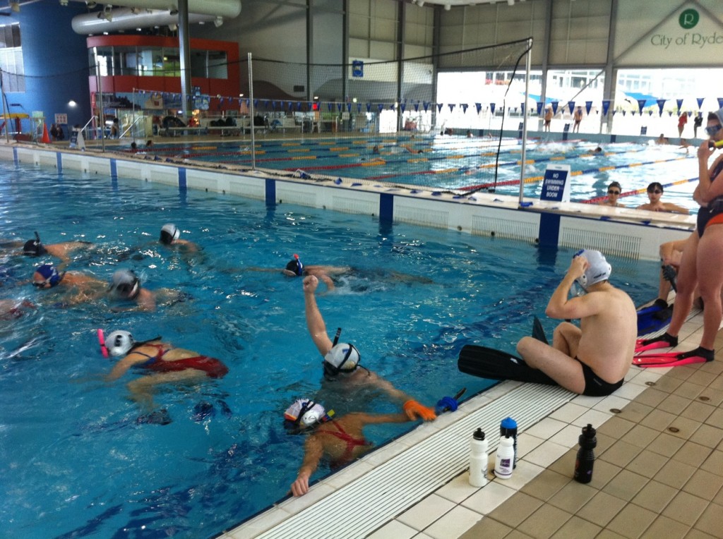 Underwater Hockey game during the NSW State Titles 2012